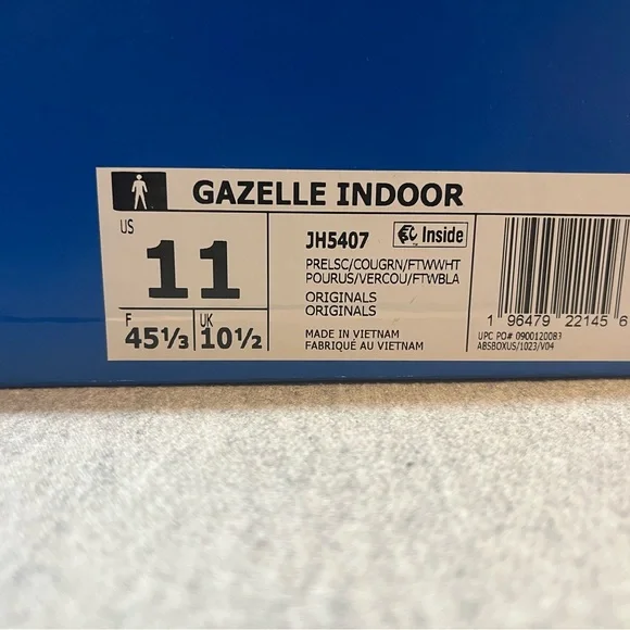 Adidas Originals Gazelle Indoor Sneakers Preloved Scarlet Green Men’s 11 JH5407 - Picture 11 of 11